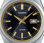 iShopping - Casio Classic Stainless Steel Watch For Men Black & Gold (MTP-B180D-1A2)
