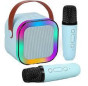 iShopping - Karaoke New K12 Portable Bluetooth Speaker With 2 Wireless Mic