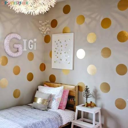 iShopping - Metallic Gold Polka Dot Wall Decals - 10pcs