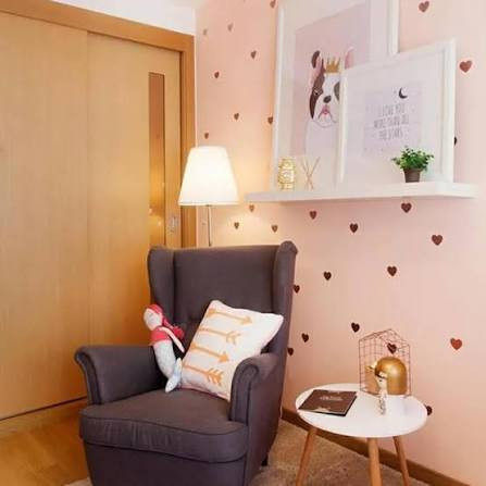 iShopping - Baby Girl Room Decorative Stickers Gold Heart Wall Sticker