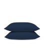 iShopping - Rainbow Linen Bed Sheet Set Queen Size Dark Blue (Pack Of 3)