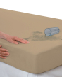 iShopping - Rainbow Linen Water Proof Fitted Bed Sheet Beige (King Size)