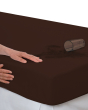 iShopping - Rainbow Linen Water Proof Fitted Bed Sheet Dark Brown (King Size)