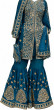iShopping - Teal Blue Heavy Embroidered Sharara Suit with Matching Handbag - 3 Piece Party Wear ready to wear 