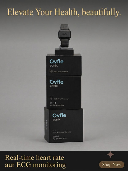 iShopping - Ovfle Zonix WP-1 All-Day Wellness Tracker & ECG Heart Screener - Screenless Smart Band (IP68 Water Resistant)