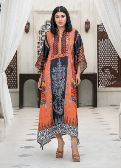 iShopping - Ahlam Aztec Echoes Legacy Printed Silk kaftan