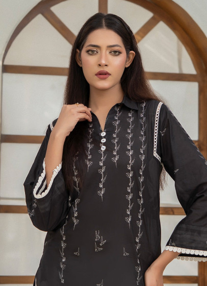 iShopping - Ahlam Black Signature Printed Lawn Kurta 1-piece