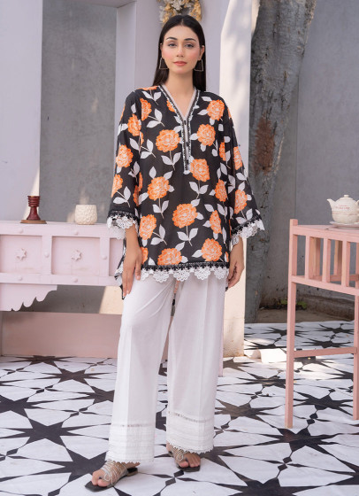 iShopping - Ahlam Coral Dusk Printed Lawn Kurta Set 2-piece