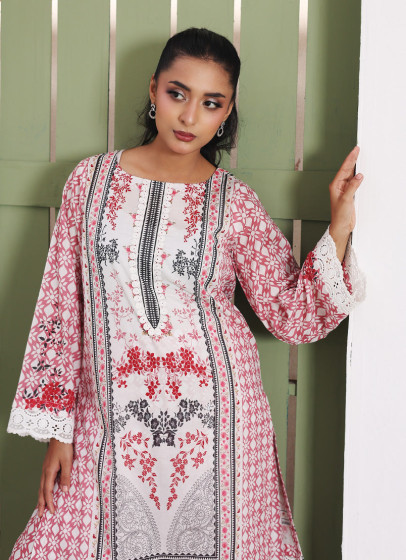 iShopping - Ahlam Crimson Glow Printed Lawn Kurta 1-piece
