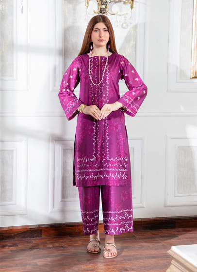 iShopping - Ahlam Elegant Maroon Printed Lawn Co-ord Set 2-piece