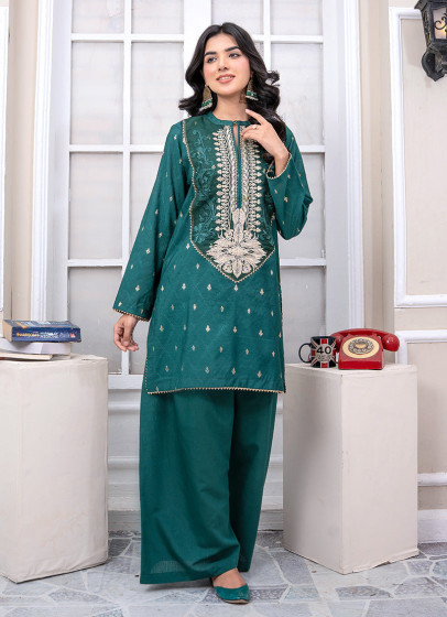 iShopping - Ahlam Emerald Palace Jackard Embroidery Suit 2-Piece