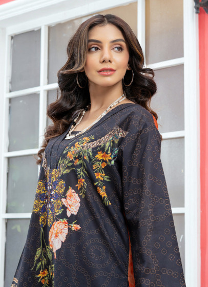 iShopping - Ahlam Gilded Vine Printed Lawn Kurta Set 2-Piece