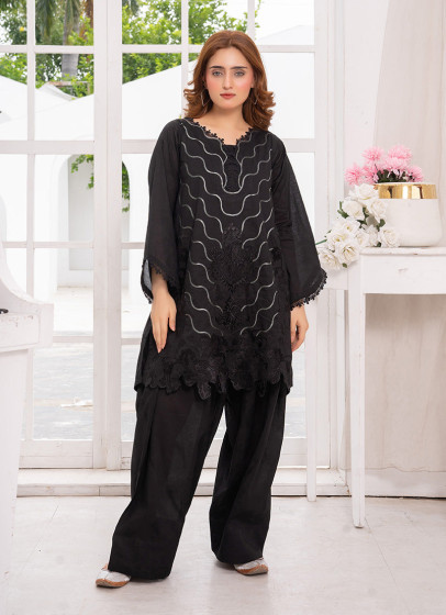 iShopping - Ahlam Monochrome Tides Embroidered Lawn Suit 2-piece