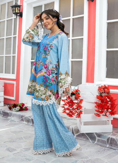 iShopping - Ahlam Skyline Blossom Printed Lawn Kurta Set 2-Piece
