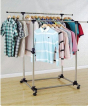 iShopping - Easy Shop Double Pole Cloth Hanging Rack With Shoe Stand