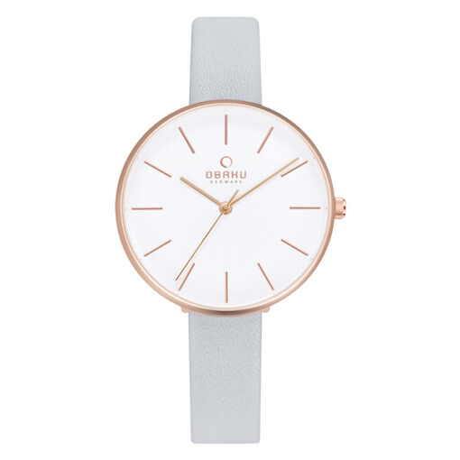 iShopping - Obaku Leather Watch For Women Light Blue (V211LXVIRL)