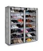iShopping - Israr Mall Double Door Metal Shoe Rack With Zipped Doors - Grey
